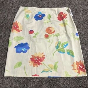 Vintage Talbots deadstock 90s Y2K floral pencil skirt cotton feminine SEE SIZE